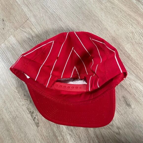 Vintage Nissin Cap Cola Cola Snapback Hat Soda Pop Red White Stripe Cap - Picture 6 of 8